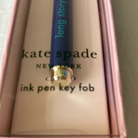 Kate Spade: Gold Tone & Blue Ink Pen Key Fob - Picture 8 of 16